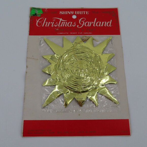 VTG Shiny Brite Christmas Garland Gold Foil 9 Feet Made in Japan Retro NEW Xmas - Picture 6 of 7